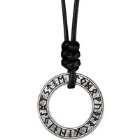 Viking Circle Pendant 925 Sterling Silver Retro Necklace Zircon Gold Plated Vintage Trendy Jewelry for Men Women for Parties