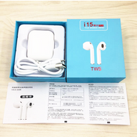 Wireless Blue tooth Headphones TWS i15 For iphone Built in Stereo Mic Charging Case Blue tooth Earbuds