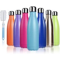 Leak-Proof Sports Bottle Double Walled Vacuum Insulated Cola Shape Thermos Flask 500ml Stainless Steel Insulated Water Bottle