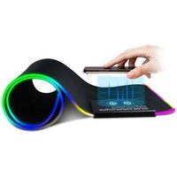 New 3 in 1 Fast 10W Qi Charging gaming Mouse Mat LED Light RGB Mousepad with Wireless Charger