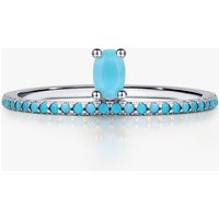 Genuine 925 Sterling Silver Vintage Oval Turquoise Crown Elegant Female Finger Rings for Women Statement Fine Jewelry