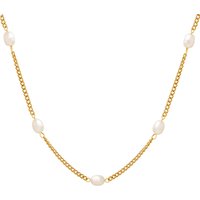 JOOLIM Ready to Ship High End 18k Gold Plated Stainless Steel Fresh Water Pearl Satellite Curb Chain Necklace