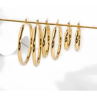 30mm 40mm 50mm 60mm 18k Gold Plated Stainless Steel Thick Hoop Earrings Luxury Stud Earrings Hoops for Women