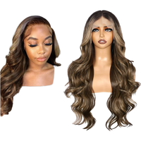 Dream Tong Female Wig Long Curly Hair with Large Waves Synthetic Lace Front Beautiful Synthetic Lace Body Wig