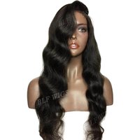 Virgin European Human Hair Lace Front Wig Natural Hairline Black Women Natural Wave Transparent HD Lace 150% Density