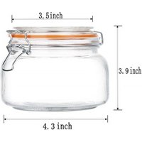 16oz Glass Jars With Airtight Lids And Leak Proof Rubber Gasket,Wide Mouth Mason Jars With Hinged Lids For Kitchen