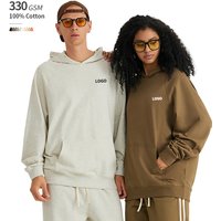 US Size 330 GSM 100% Cotton Oversize Custom Logo Without Hat Rope Raglan Terry Fabric Lining Pocket Pull Over Hoodie
