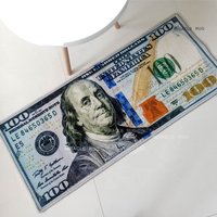 Golden 100 Dollars Bills Design Carpets 4x4 Office Hallway Printed Carpet Cool Funny Custom Area Rugs