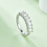 M95 Professional Jewelry Factory Custom 925 Sterling Silver Custom Men Wedding Emerald Cut Moissanite Half Eternity Band