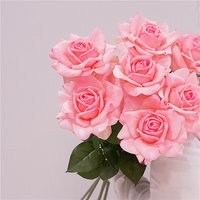 AF10901 Wholesale Artificial Roses Silk Flowers Roses Pink Red Single Rose Flowers for Home Wedding Decoration Party