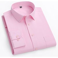 Soft Breathable Cotton Polyester Long Sleeve Button up Collar Casual Plus Size Personalised Men Dress Shirts