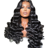 X-TRESS 13*4 Loose Deep Wave Lace Front Natural Human Hair Wigs Glueless Brazilian Virgin Long Curly Wig with BabyHair Wholesale
