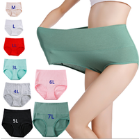 Women's Plus Size Panties High Waist Modal Cotton Pants Tummy Control High Elastic Panti M-6XL Bamboo Brief Plus Size Underwear
