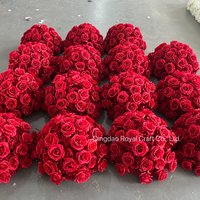 Hot Sale Customize Table Centerpieces Artificial Red Rose Flower Ball for Wedding Decoration
