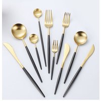 Gold Stainless Steel Cutlery Set Home Dining