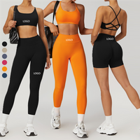 Women's Sports 3 Piece Seamless Wear Gym Fitness Yoga Sets Fitness Clothing Activewear Sportswear Butt Lift Workout for Women