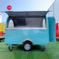 Mobile Square Small Towable Mobile Hot Food and Beverage Cart Carts Truck Trailer With Upstairs Design for Sale