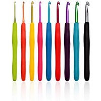 New Colorful Ergonomic Grip 2.0mm - 8.0mm Soft Handles Aluminum Crochet Hooks