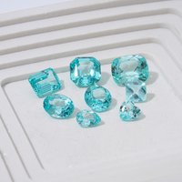 Promotion Lab Grown Paraiba Sapphire Pear Oval Asscher Cut Polished Blue Gemstones Lab Created Loose Gemstone Lab Paraiba