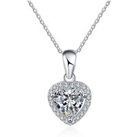 1 Karat D Moissanite Necklace With Female Love Alien Pendant S925 Sterling Silver Pt950 Diamond Plated Gift Jewelry