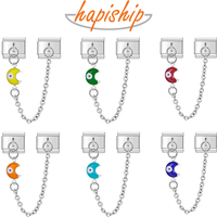 Hapiship New Original Design Glaze Moon Eye Chain Link Italian Charm Fit 9mm Bracelet Stainless Steel Making DIY Jewelry DJ700