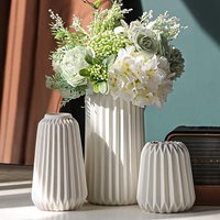 Modern Creative 3-piece Set White Ceramic Vase for Home Decor Centerpieces Decor Small Vase