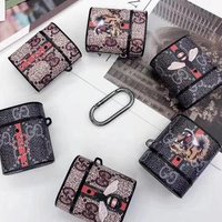 Luxury GG LLVV Polyurethane Leather Cover Protective Earphone Case for iPhone AiPods PU Tiger Bee Snake