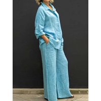 Spring Fashion Women's Shirt Pants Sets Ladies Casual Plus Size Two Piece Set Women's Fashion Clothing
