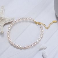 RINNTIN GPB15 925 Sterling Silver Freshwater Pearl Bracelet High Quality Fine Jewelry With 14K Gold Plated Pearl Bracelet Women