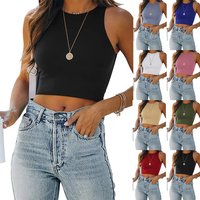 Custom logo Plus Size tank Top Fashion Sleeveless T-shirts Multicolor Women Crop Top Shirt Blanks