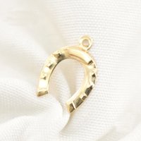 Wholesale 12*9mm Lucky Talisman Pendants 1/20 14K Yellow Gold Filled(14KGF) Horseshoe Shape Charms for DIY Unisex Jewelry Making