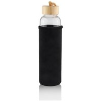 Portable Glass Bottle Neoprene Sleeve Bamboo Cap