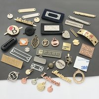 Wholesale Custom Private Metal Label Clothing Tags Sewing Metal logo Label for Clothes Garment Handbag Swimwear