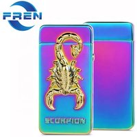 Double Arc USB Electric Lighter Animal Pattern LED Button