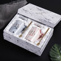 Mr & Mrs Flamingo Ceramic Couple Coffee Mugs Gift Set