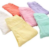 high quality Kids tights girls cotton candy pant 100% Cotton candy children tight colorful jean style leggings