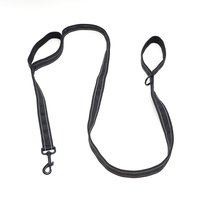 Factory Wholesale Heavy Duty 6 FT Soft Padded Double 2 Handles Reflective Nylon Pet Dog Training Lead Leash Traction Rope