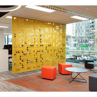 New Design 100% Polyester Soundproof Privacy Screen Double Carved Acoustic Office Partition