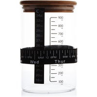 Hot Selling Sourdough Starter Kit with Glass Jar Lid Thermometer Silicone Scraper Cloth Cover-for Bread Baking