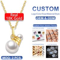 Fine Jewelry Engagement Gifts Bulb Design Natural Pearl Gold Pendant Necklace Women Hollow 18k 5D Pearl Gold Jewelry