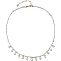 Latest Design Freshwater Pearl Necklace Droplet Shaped Pearls Necklace Copper Plated with 18K Gold Small Pearl Necklace