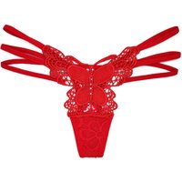 New Style Sexy Lace Panties women g string Lace Border Sexy Transparent Butterfly Thong Ladies