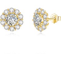 New 2025 Dangle Accessories Jewelry Zirconia Making Supplies Heart Sterling Silver Gold Plated Luxury Women Stud Earrings
