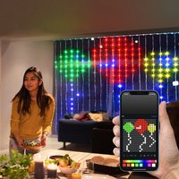 2m*2m 400LEDs IP65 Rated Indoor Outdoor USB Powered Leather Wire RGB Fairy Curtain Light for Wedding Christmas Smart LED