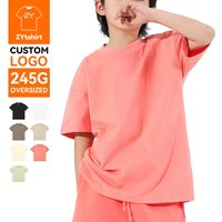 ZYtshirt Customized 245GSM Heavyweight Oversized Cotton Kids T-Shirt With Custom Logo Printing for Casual Wear