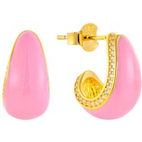 Hypoallergenic 18K Gold Plated 925 Sterling Silver Luxury Geometric Hoop CC Enamel Bridal Earrings for Anniversary & Party