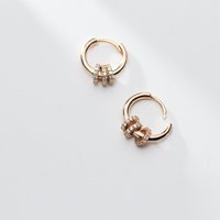 Small Round Circle Zircon Ear Rings Huggie 925 Sterling Silver Hoop Earrings Fashion Jewelry for Women