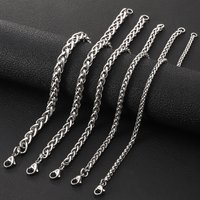 Wholesale Stainless Steel Jewelry 18K Gold Plated Hombre Brazaletes Pulsera Cadena Titanium Flower Basket Wheat Chain Bracelet