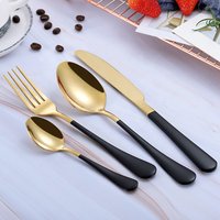 High Quality Wedding Gold Cutlery Set Stainless Steel Spoon Fork Knife Cutlery Can Customize Logo