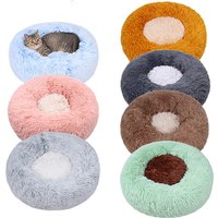 Long Plush Cat Bed Warm Soft Double Color Pet Dog Sleeping Mats Washable Round Cat Nest Sofa Puppy Sleeping Basket Pet Supplies